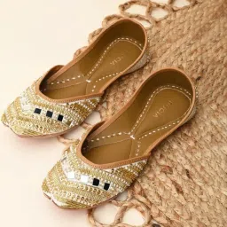 Rocia by Regal Women's Gold Ethnic Juttis image 1