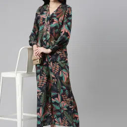 showoffff SHOWOFF Multicolor Georgette Printed Shirt With Pants image 4