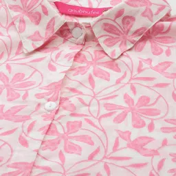 Anubhutee Pink Cotton Floral Print Shirt With Pyjamas image 4