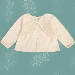 MINIKLUB Kids Off White Self Design Full Sleeves Top image 1