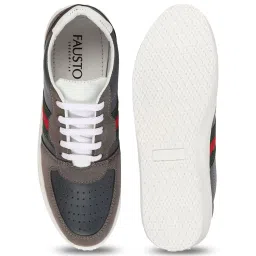 Fausto Men's Grey Casual Sneakers image 4