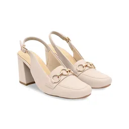 Rocia Women Square Toe Block Heel Pumps with Buckle image 2