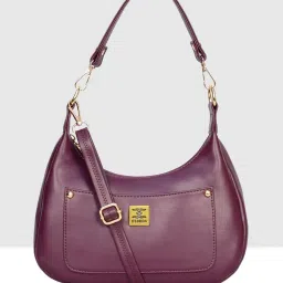 Esbeda Maroon Solid Medium Shoulder Handbag image 1
