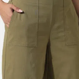 Only Olive Flared Fit High Rise Culottes image 5