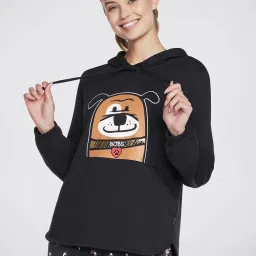Skechers Black Printed Hoodie image 1