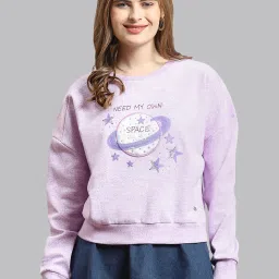 Monte Carlo Lilac Cotton Embellished Sweatshirt image 1