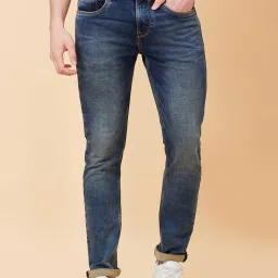 Being Human Blue Slim Fit Lightly Washed Jeans image 1