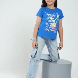 Monte Carlo Girls Blue Printed Regular Fit T-Shirt-picture-23