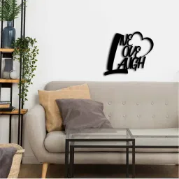 ecraftindia Live Love Laugh With Heart' Black Engineered Wood Wall Art Cutout image 2