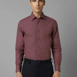 Louis Philippe Mid Maroon Cotton Regular Fit Printed Shirt image 1