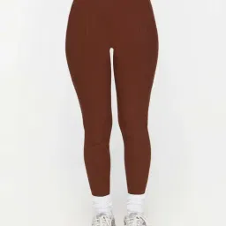 Forever 21 Maroon Cotton High Rise Sports Leggings-image-94