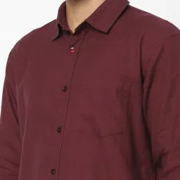 celio Celio* Maroon Cotton Regular Fit Shirts image 4