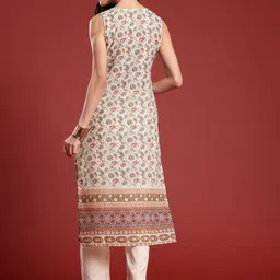 Anouk Floral Embroidered Sequined Straight Kurta image 3