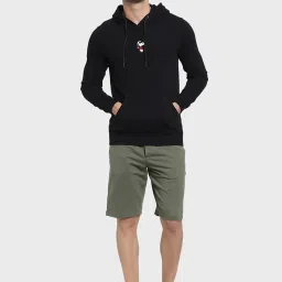 Bewakoof Jet Black Regular Fit Hooded Sweatshirt image 4