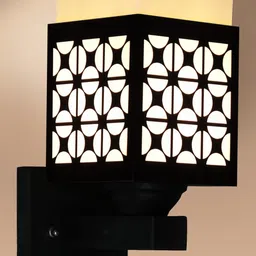 Gojeeva Black Wood Square Wall Lamps image 3