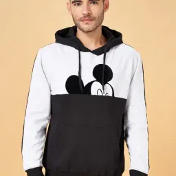 Urban Ranger by Pantaloons Grey & White Regular Fit Printed Hooded Sweatshirt-picture-27
