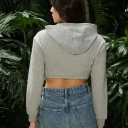 Campus Sutra Grey Regular Fit Hoodie image 2