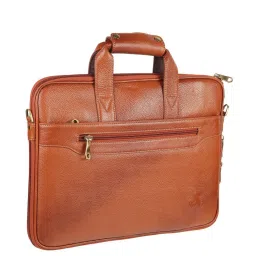 Mochi Tan Solid Laptop Messenger Bag image 5