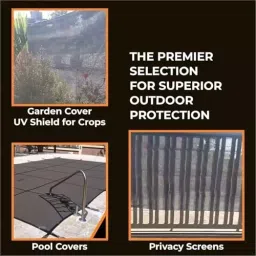 DDRS Heavy Duty Shade Net Tarp (Tripal) ‎Black 90% UV Protection 210 GSM & Size 3.66 x 2.74 m (‎12x9 ft), DDRSMT12X9_90 image 2