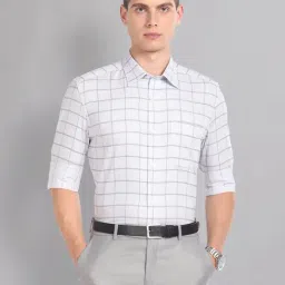 AD by Arvind Light Grey Regular Fit Check Shirt-picture-39
