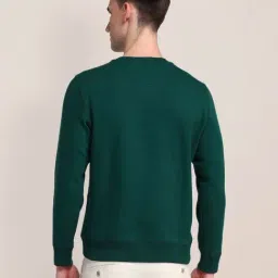 u.s. polo assn. U.S.Polo Assn. Dark Green Cotton Regular Fit Printed Sweatshirt image 2