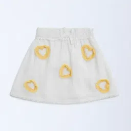HOP Kids by Westside White Heart Detailed High-Rise Cotton Skirt-picture-22
