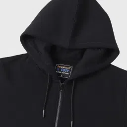 Bewakoof Black Regular Fit Printed Hooded Sweatshirt image 4