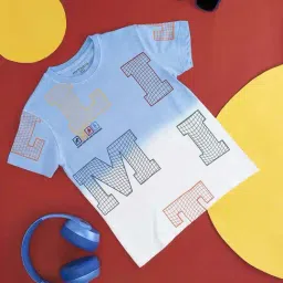 Pantaloons Junior Blue & White Cotton Printed T-Shirt-picture-45