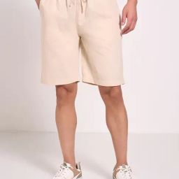 7 Alt By Pantaloons Beige Cotton Relaxed Fit Shorts-picture-15