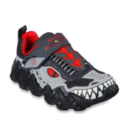 Skechers Boys SKECH-O-SAURUS LIGHTS-DINO-TR Charcoal Red Casual Shoes image 2