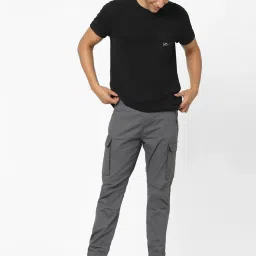 celio Celio* Grey Cotton Regular Fit Joggers image 5