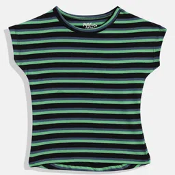 METRO KIDS COMPANY Girls Black & Green Extended Sleeves T-shirt-picture-12