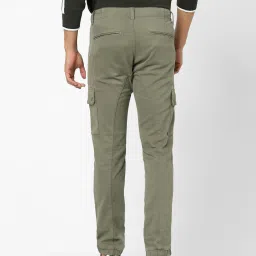 celio Celio* Olive Green Cotton Regular Fit Joggers image 2