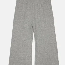 Kiddopanti Girls Grey Melange Solid Wide Leg Pyjamas-picture-20
