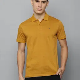 Louis Philippe Sport Yellow Cotton Slim Fit Printed Polo T-Shirt-picture-24