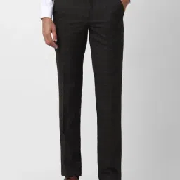 Van Heusen Grey Slim Fit Checks Trousers-picture-10