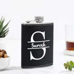 Personalized Father's Day Black Hip Flask image 2