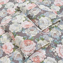 KLOTTHE Multicoloured Floral King Bedsheet with 2 Pillow Covers image 3