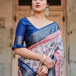 MAHARANI COUTURE Floral Woven Design Kanjeevaram Saree image 3