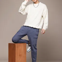 The Roadster Lifestyle Co. Self-Striped Drop Shoulder Pullover image 5