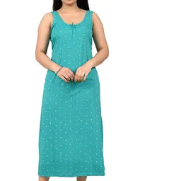 MIAVII CREATION Women Ethnic Motifs Printed Scoop Neck Sleeveless Midi Nightdress-picture-30