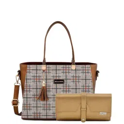 Bellissa Antique Checks Medium Handbag with Wallet Combo-picture-47