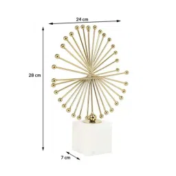 De Maison Decor Gold Plated Steel And White Stone Blend Sculpture image 2