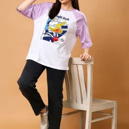 SWIFTLY Women Donald Duck Printed Bio Finish T-shirt image 2
