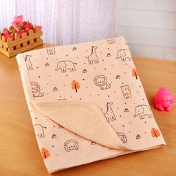 Simply Terry Knit Towel with Jungle Theme Print L 85 x B 85 cm - Peach-picture-1
