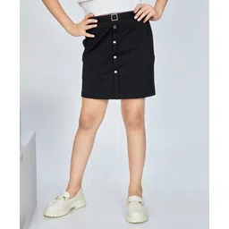 Peppermint Knit Solid Skirt - Black-picture-25