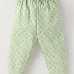 Zero Interlock Knit Full Sleeves Sleeves T-Shirt & Lounge Pant Set with Animal Print - Sea Green image 4