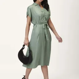 Honey by Pantaloons Green Cotton A-Line Dress image 4