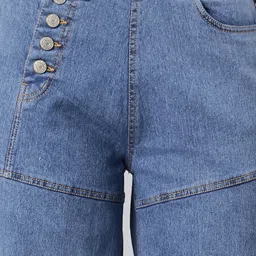 showoffff SHOWOFF Blue Denim Relaxed Fit Mid Rise Jeans image 4