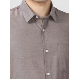 Peter England Brown Slim Fit Printed Shirt image 4